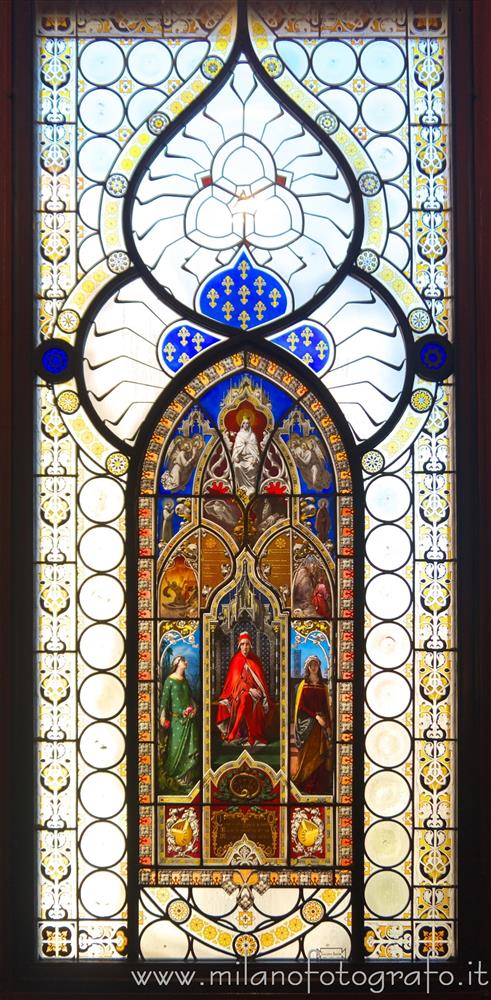 Milan (Italy) - Stained glass window Dante's Triumph in the Poldi Pezzoli House Museum